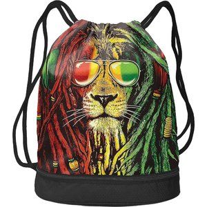 Men Women Lion Drawstring Backpack Bag